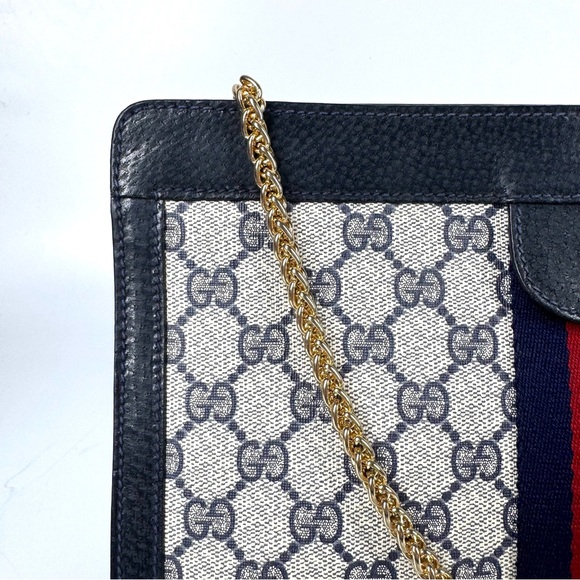 Navy Blue Gucci Ophidia Supreme GG Monogram Supreme Clutch/ Crossbody bag - Picture 10 of 17